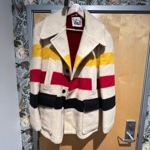 Woolrich wool striped jacket size 44